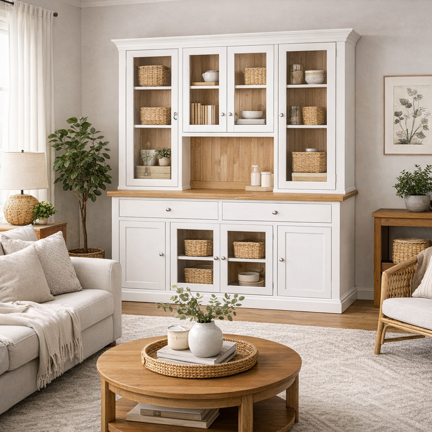 Byron Coastal Glass Top Dresser