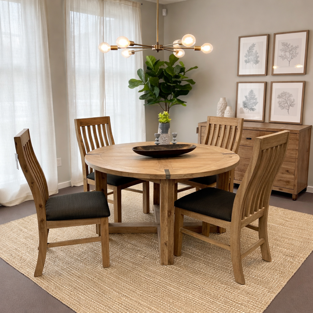 Sanava 5 Pce Round Dining Table Suite