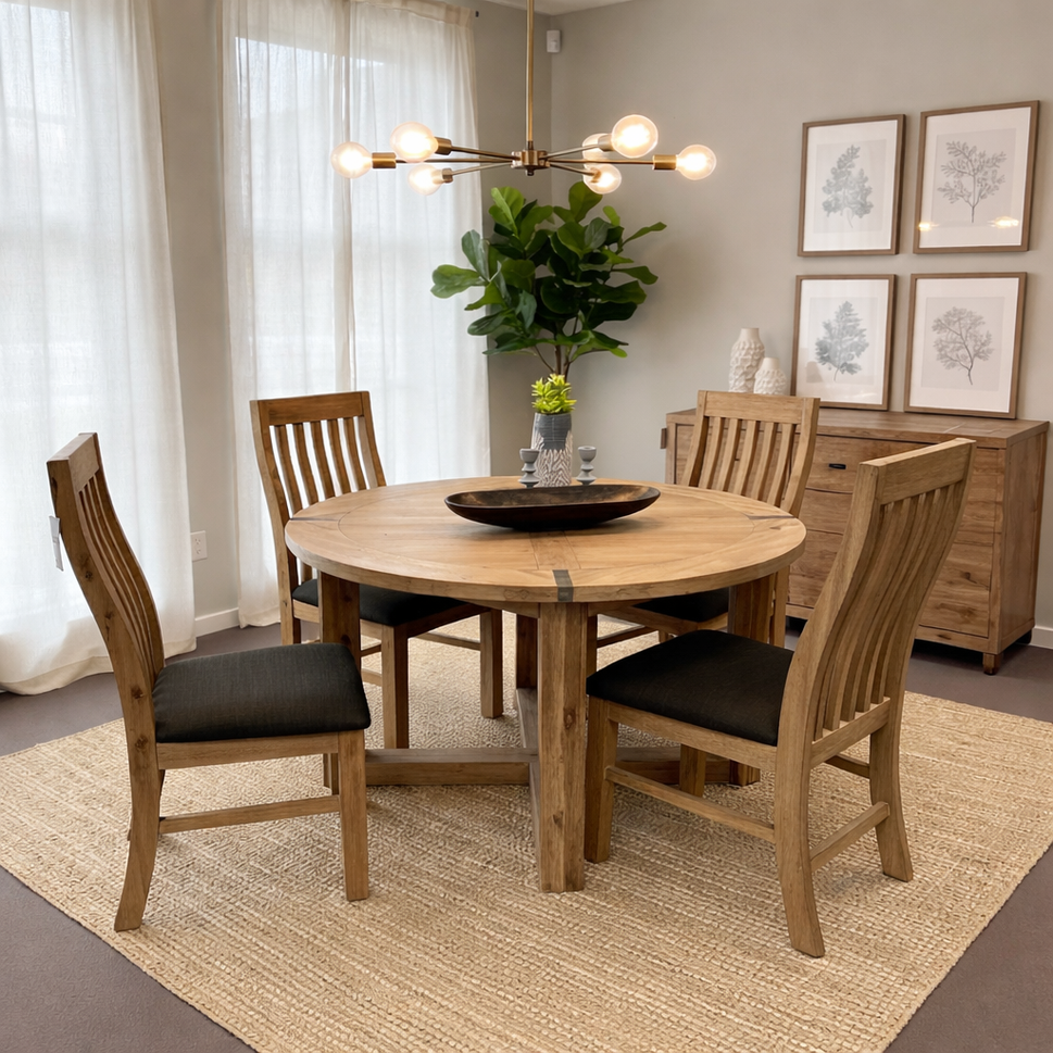 Sanava 5 Pce Round Dining Table Suite
